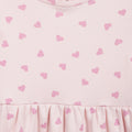 Pink Hearts Print Frill Sleeves Cotton Dress for Little Girls - Urbanrac