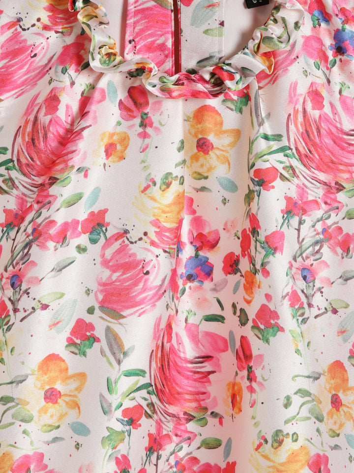 Vibrant floral celebration dress