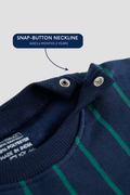 Fleece Sweatshirt & Jogger Set for Babies – Navy/Green