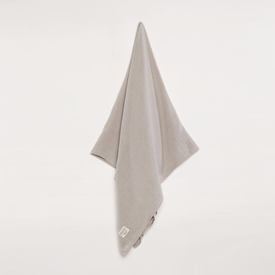 GOTS Certified Organic Muslin Baby Swaddles - Pack of 2 - Animal print and Solid Gray - Urbanrac