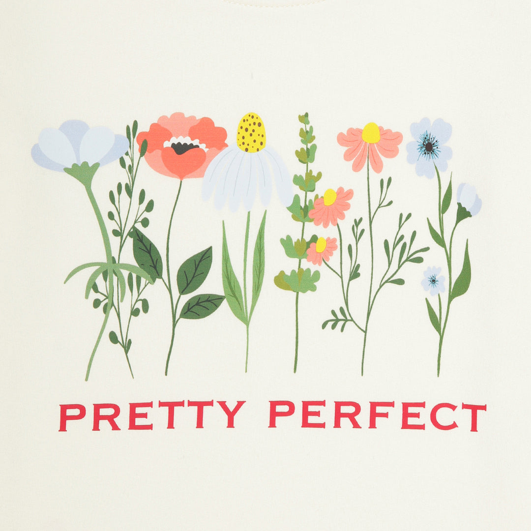 Ivory Pretty Prefect Floral Print Girls T-Shirt