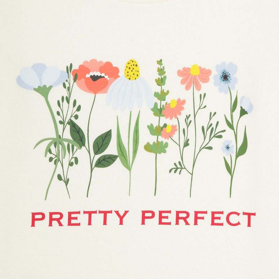Ivory Pretty Prefect Floral Print Girls T-Shirt - Urbanrac