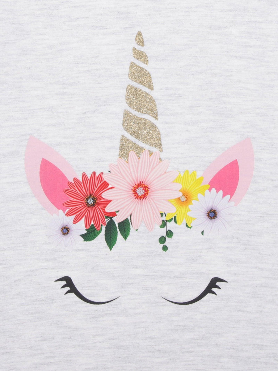 Grey unicorn print T-shirt - Urbanrac