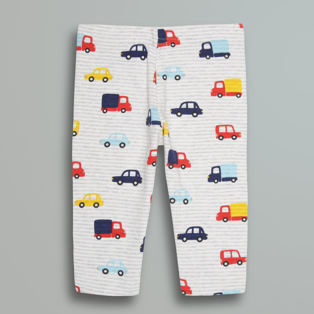 Cotton Onesies and Pant Set for Babies | Sleepwear | Cars and Trucks Print