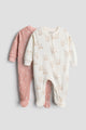 2 Way Double Zipper Baby Sleepsuit – Pack of 2 | Soft Cotton Footed Rompers