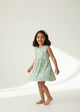 Pastel Aqua Green Floral Sleeveless Cotton Dress for Little Girls