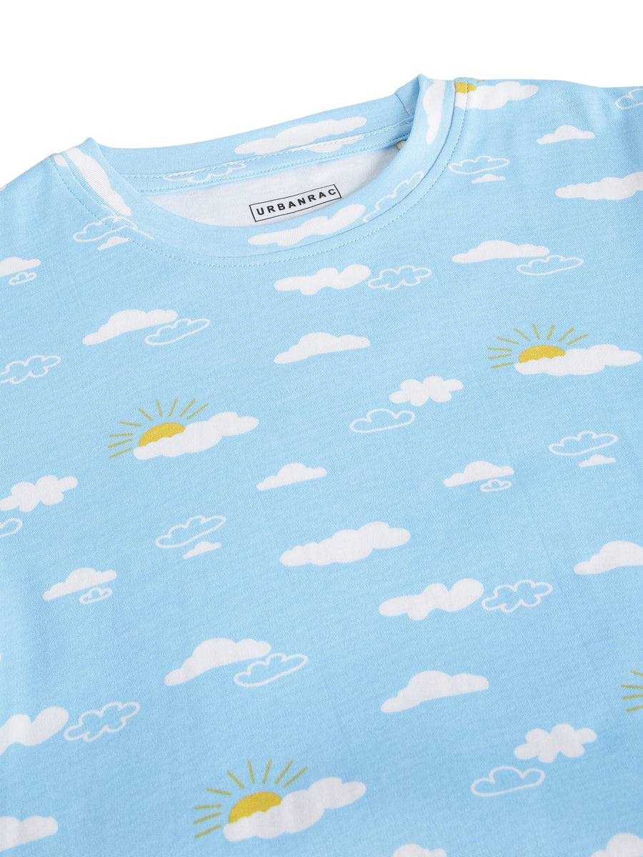 Organic Cotton Sleepwear Set for Toddlers| Cloud print - Urbanrac