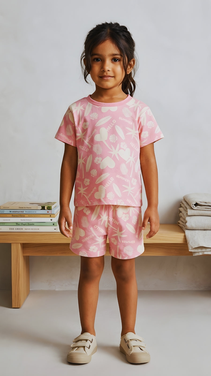 100% Cotton Peach Summer Vibe Co-Ord Set