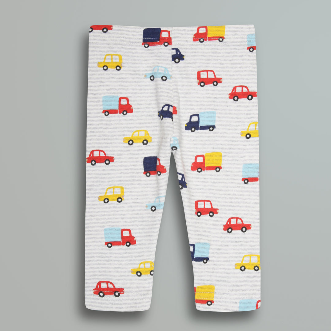 Cotton Onesies and Pant Set for Babies | Sleepwear | Cars and Trucks Print