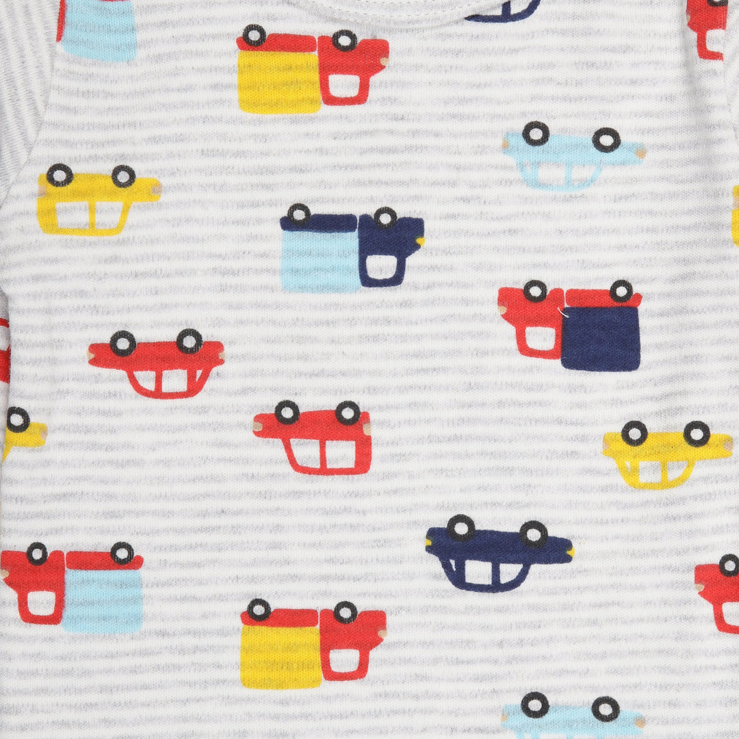 Cotton Onesies and Pant Set for Babies | Sleepwear | Cars and Trucks Print