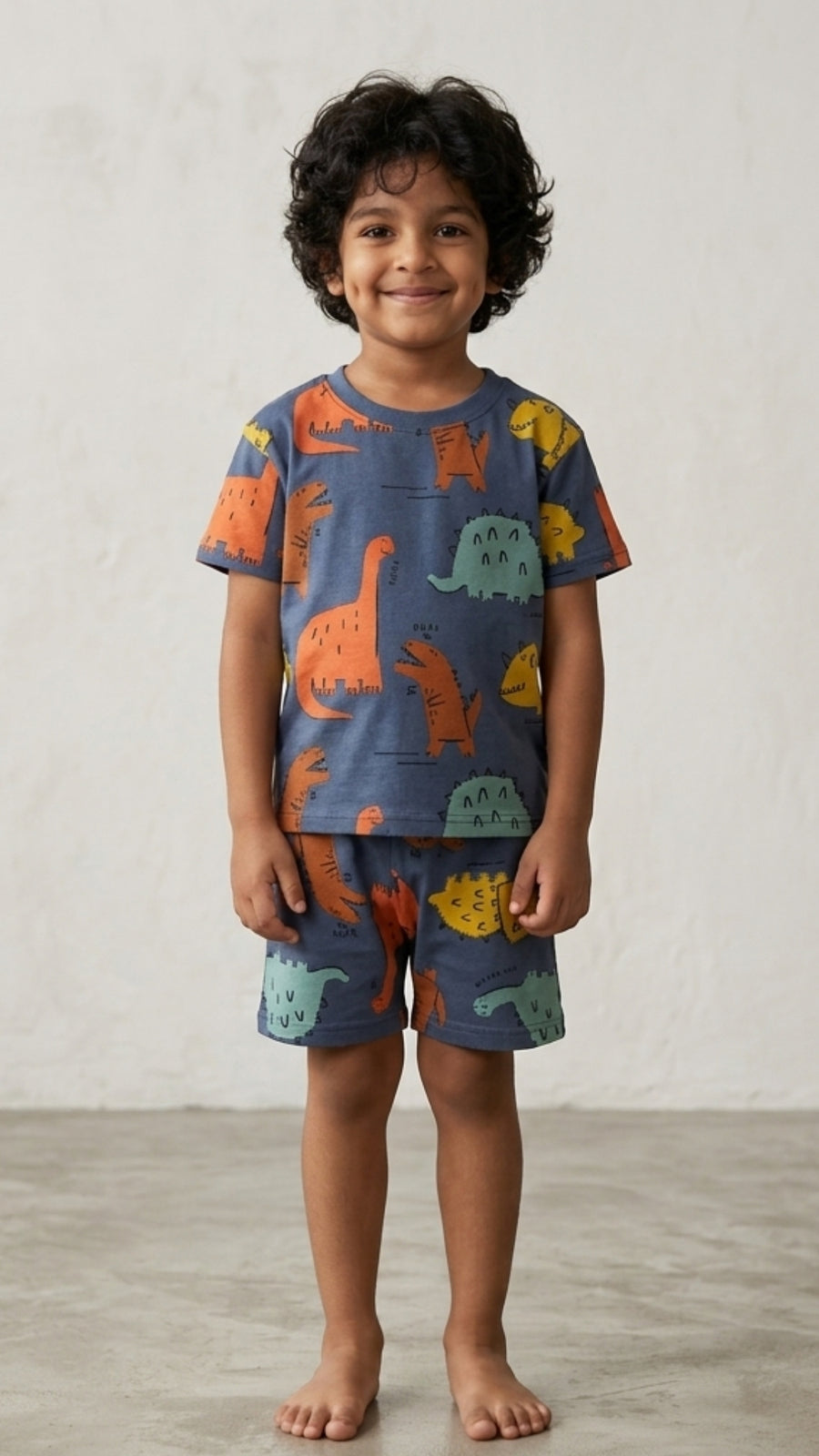 100% Cotton Co-Ord Sets | Little Kids | Dino Print