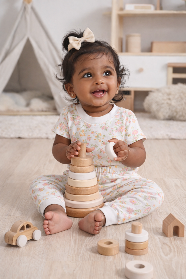 100% Cotton Onesies and Pant Set – Floral Whisper