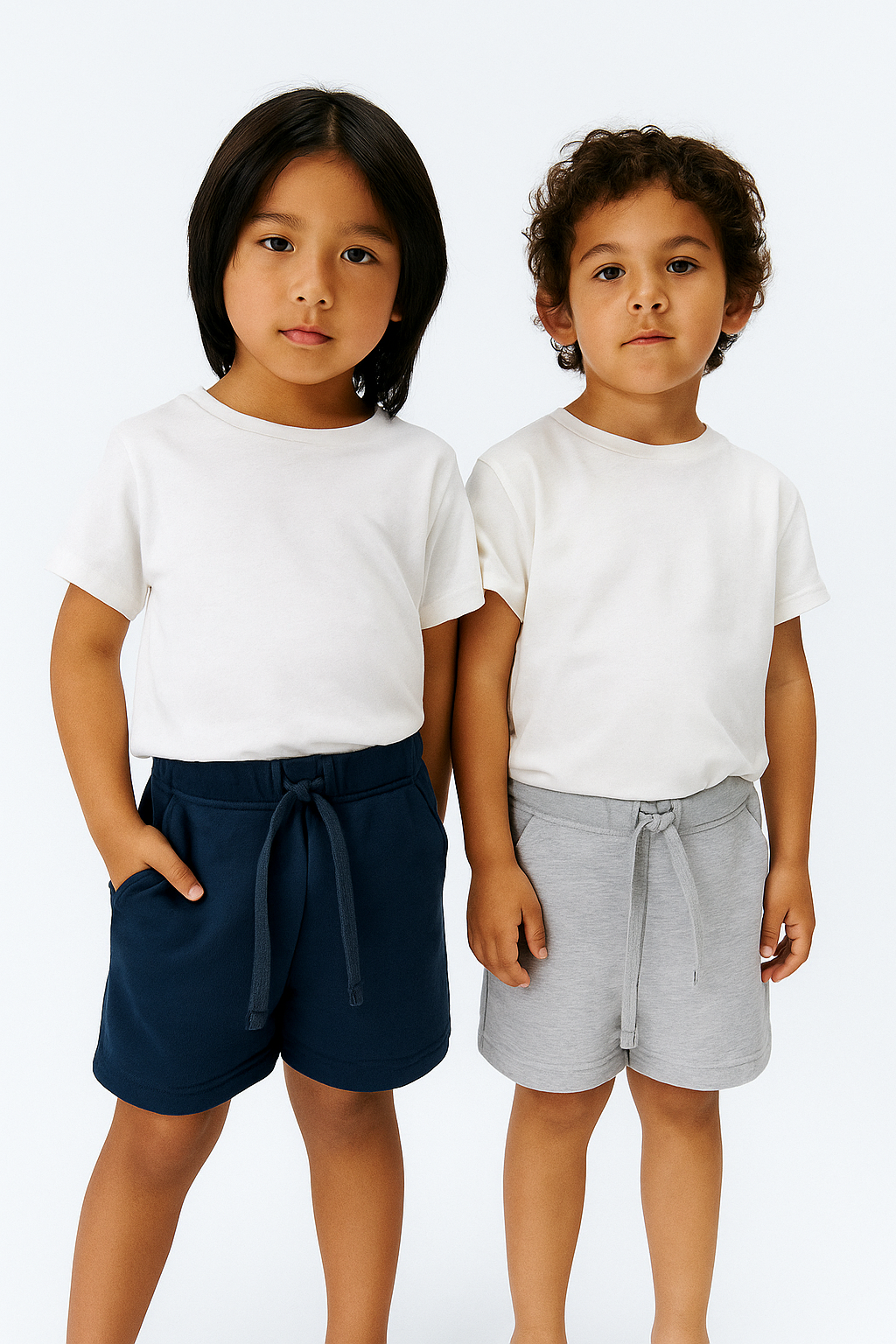 Everyday Comfort Kids’ Shorts – Pack of 2 (Grey & Dark Blue)