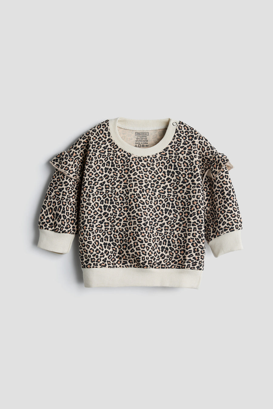 Leopard Print Ruffle Sweatshirt and Jogger Set