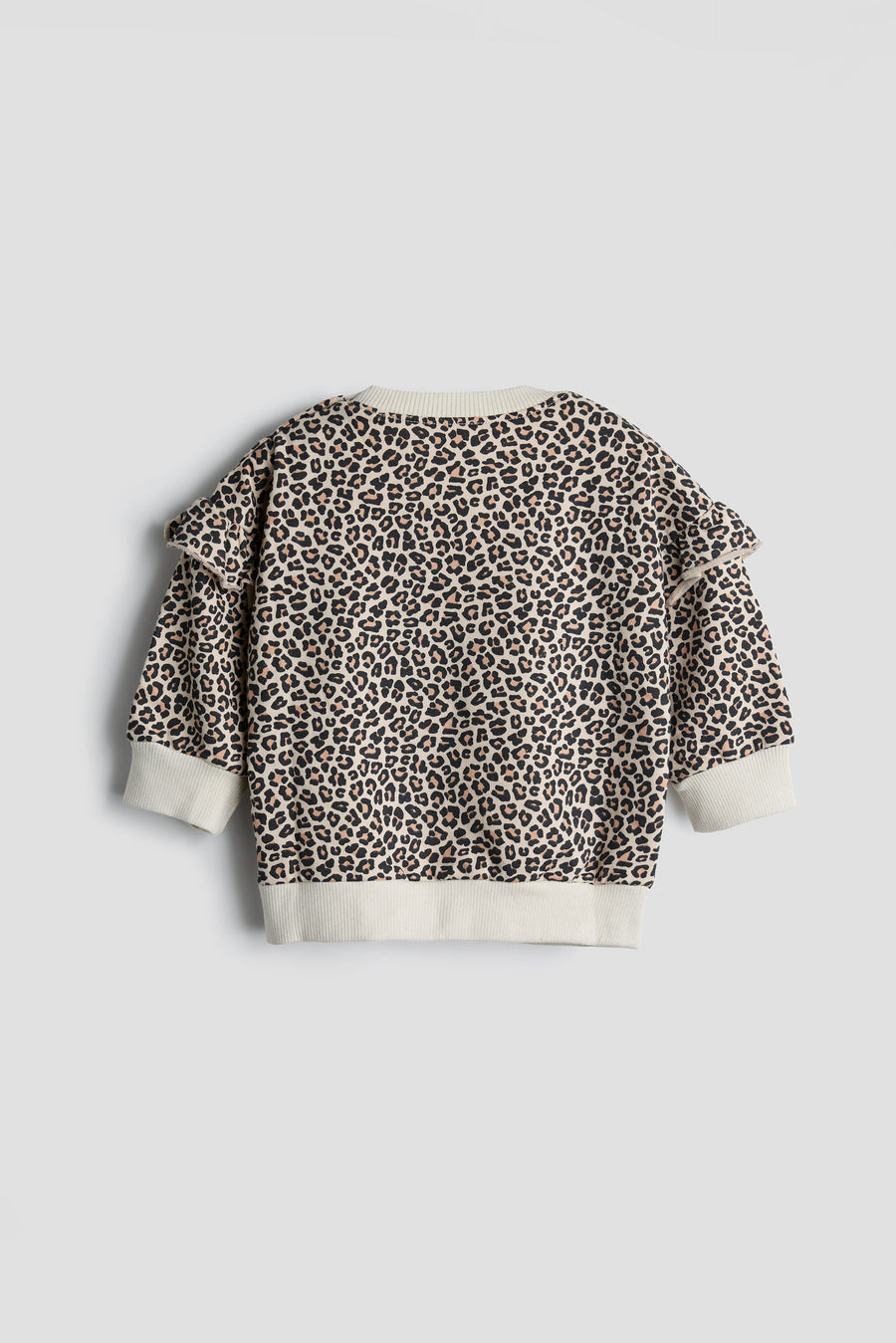 Leopard Print Ruffle Sweatshirt and Jogger Set