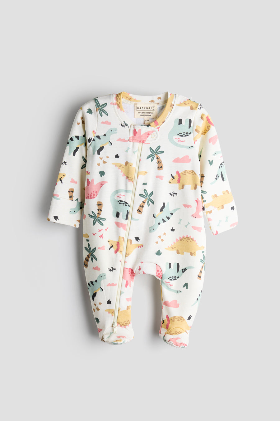 GOTS Certified Organic Cotton Sleepsuit for Babies | Dino