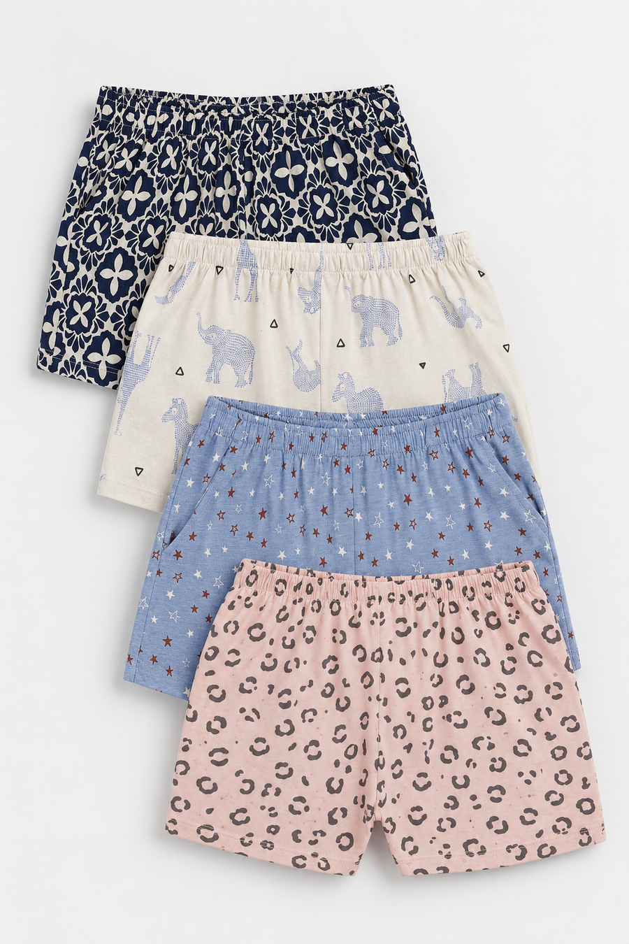 Girls Cotton Shorts - 4 Pack