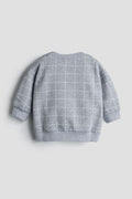 Grey Windowpane Check Fleece Sweatshirt and Jogger Set