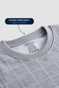 Grey Windowpane Check Fleece Sweatshirt and Jogger Set