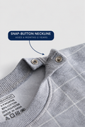 Grey Windowpane Check Fleece Sweatshirt and Jogger Set