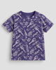 Purple Music Print Cotton T-Shirt for Kids