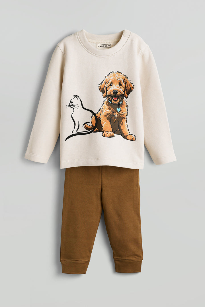 GOTS Certified Organic Cotton Sweatshirt Pant Set | Dog and Cat | Unisex | Kids