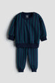 Fleece Sweatshirt & Jogger Set for Babies – Navy/Green
