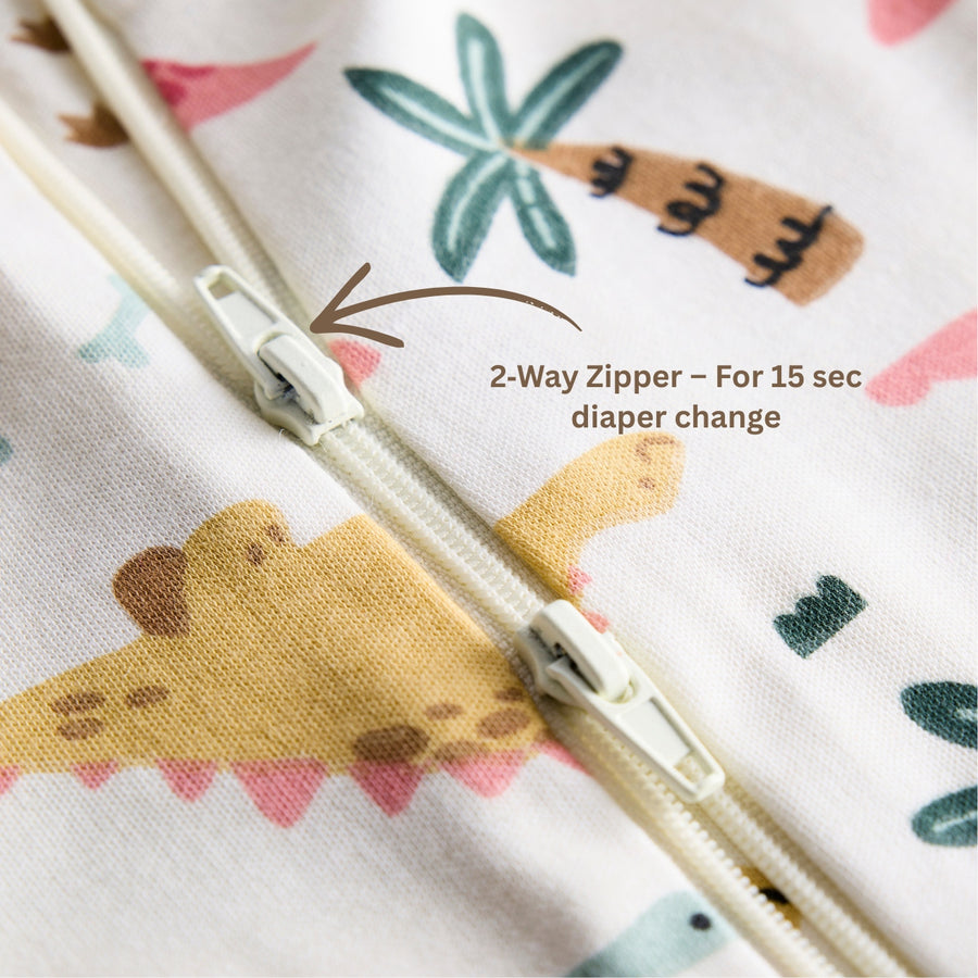 GOTS Certified Organic Cotton Sleepsuit for Babies | Dino