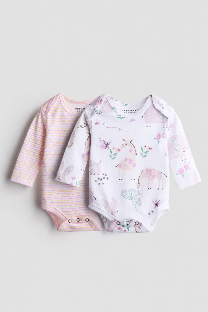 Whimsical Safari and Strip 2-Pack Onesie