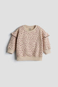 Pink Leopard Ruffle Sweatshirt and Jogger Set