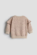 Pink Leopard Ruffle Sweatshirt and Jogger Set