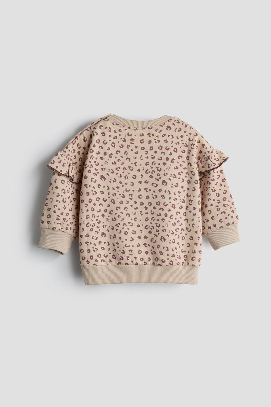 Pink Leopard Ruffle Sweatshirt and Jogger Set