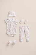100% Cotton Onesies and Pant Set | 7 - Piece Newborn Essentials Set – Floral Whisper