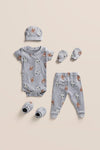 100% Cotton Onesies and Pant Set| Safari Friends 7-Piece Newborn Cotton Clothing Set