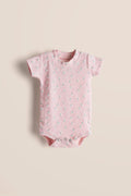 100% Cotton Onesies and Pant Set| 7 - Piece Newborn Essentials Set – Pink Daisy