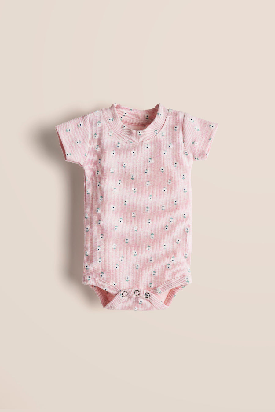 100% Cotton Onesies and Pant Set| 7 - Piece Newborn Essentials Set – Pink Daisy