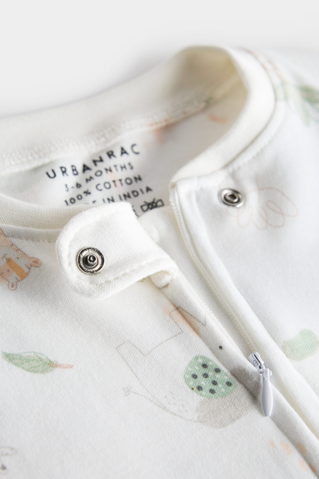 100% Cotton Baby Zipper Sleepsuit with Feet | Babies Sleepwear | Unisex