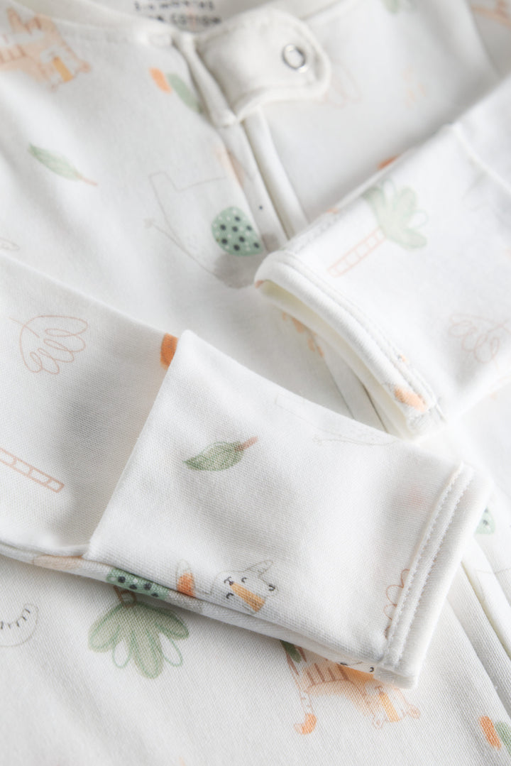 100% Cotton Baby Zipper Sleepsuit with Feet | Babies Sleepwear | Unisex