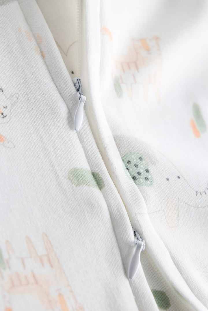 100% Cotton Baby Zipper Sleepsuit with Feet | Babies Sleepwear | Unisex