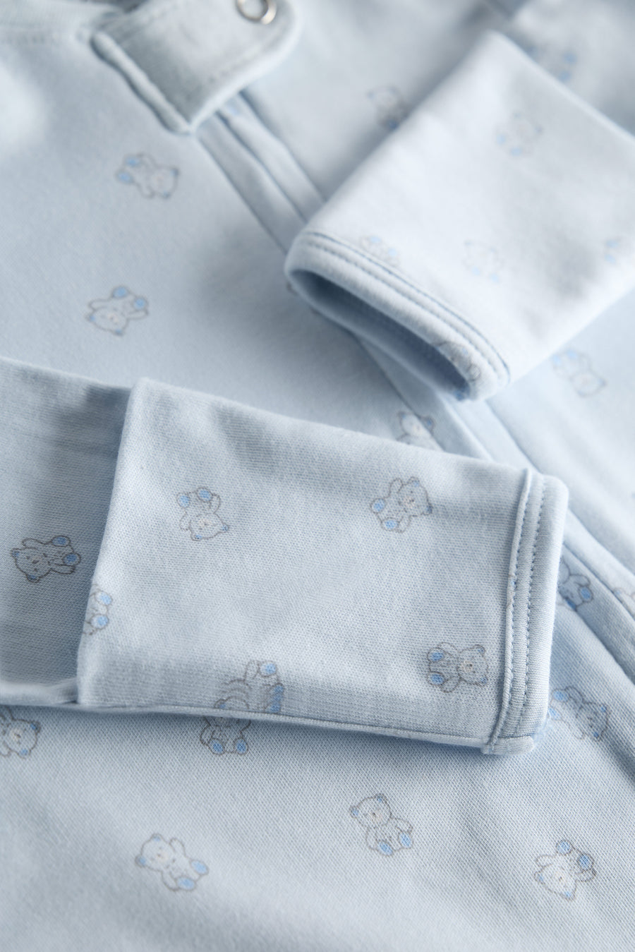 2 Way Double Zipper Sleepsuit with Feet For Babies | Bear Print