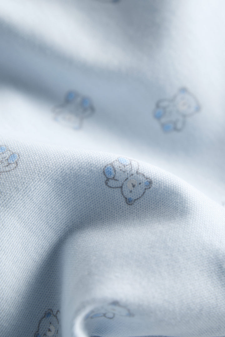 100% Cotton Baby Zipper Sleepsuit with Feet | Babies Sleepwear | Cute Bear