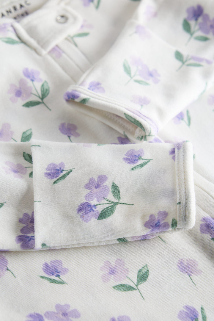 100% Cotton Baby Zipper Sleepsuit with Feet | Babies Sleepwear | Floral