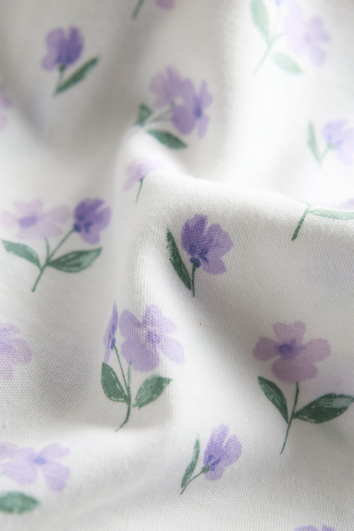 100% Cotton Baby Zipper Sleepsuit with Feet | Babies Sleepwear | Floral