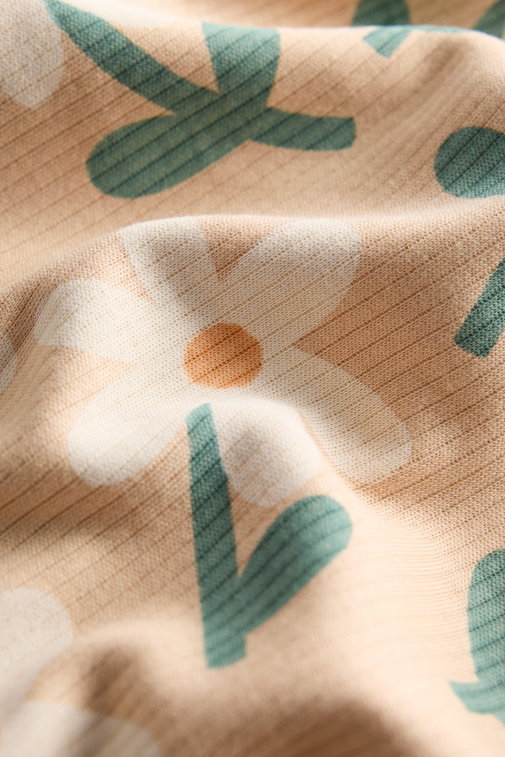 100% Cotton Baby Zipper Sleepsuit with Feet | Babies Sleepwear | Bright floral