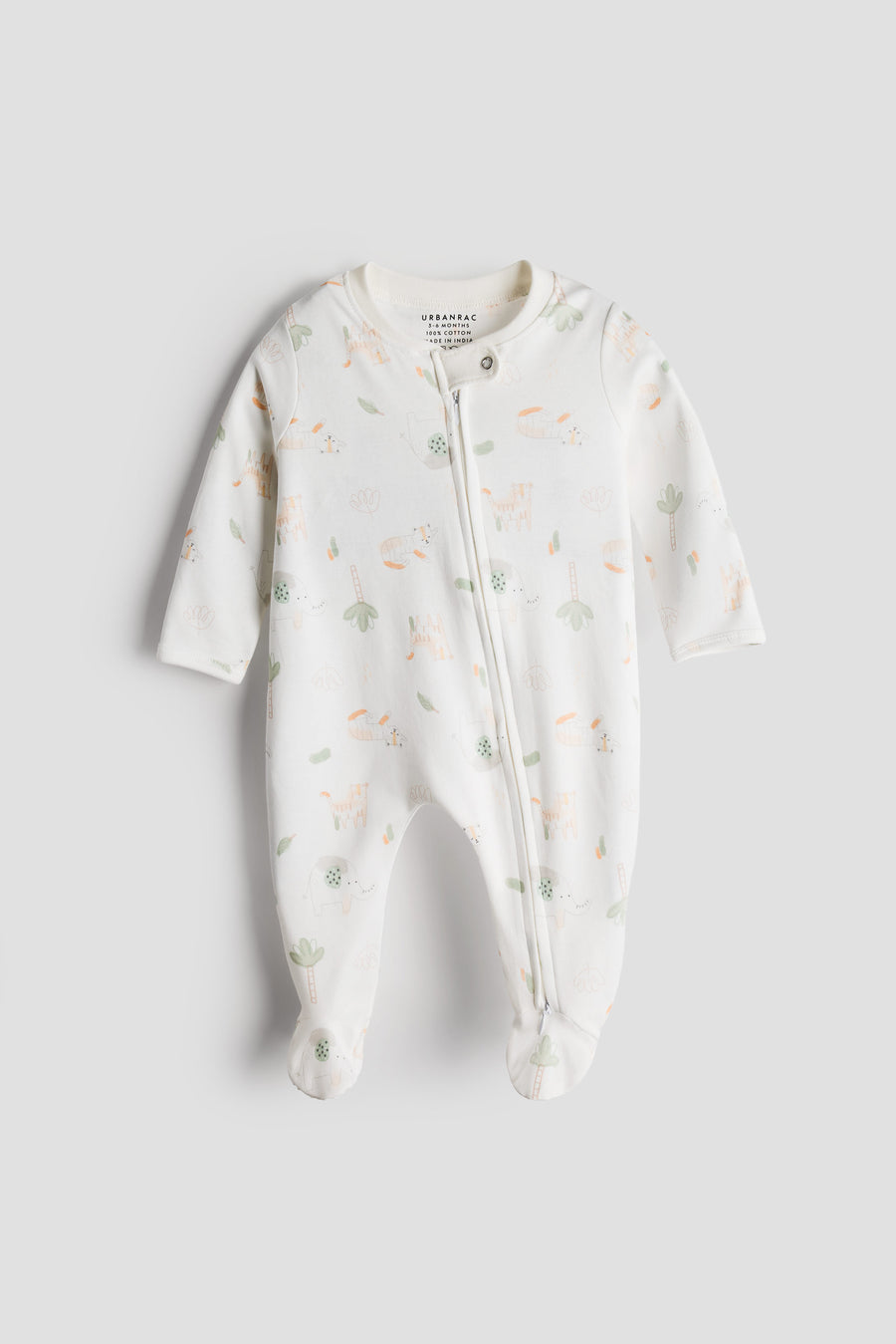 2 Way Double Zipper Sleepsuit with Feet For Babies | Unisex