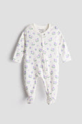 2 Way Double Zipper Sleepsuit with Feet For Babies | Floral