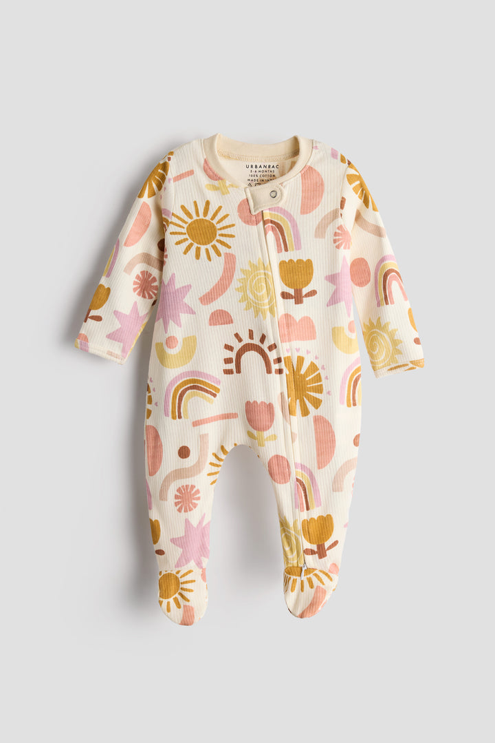 100% Cotton Baby Zipper Sleepsuit with Feet | Babies Sleepwear | Just Fun