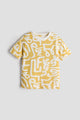 Unisex Graphic T-Shirt – Yellow & White Abstract Print