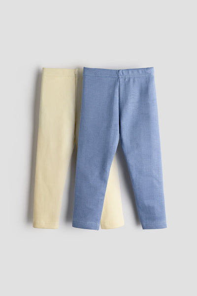 Baby Leggings - Pack of 2 (Unisex, Soft Cotton, Stretchable, Everyday Comfort)