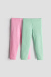 Baby Leggings - Pack of 2 (Girls, Soft Cotton, Stretchable, Everyday Comfort)